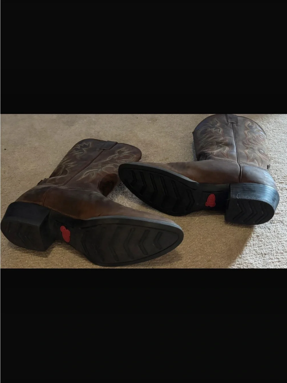 Justin Boots Brown Embroidered Leather Western Cowboy Boots 11.5D
